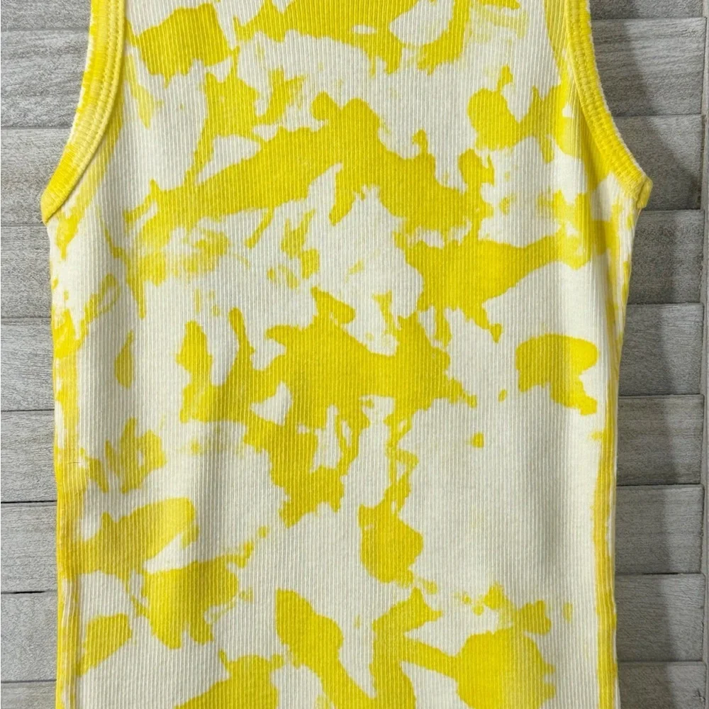 Bejeweled Yellow Tie-Dye Tank. One Size. Y2K. Great Condition Elevated Basic - Picture 3 of 5